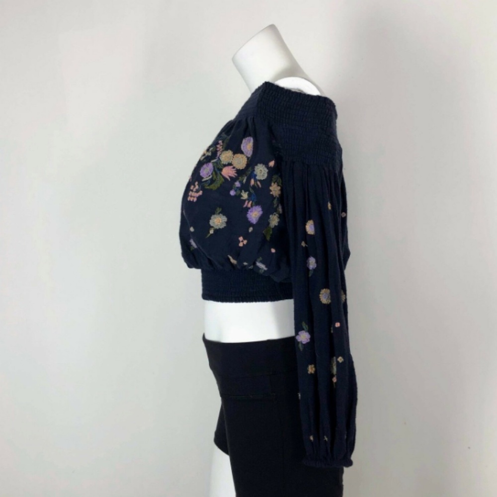 Free People Saachi Smocked Peasant Top Embroidered - Picture 6 of 8
